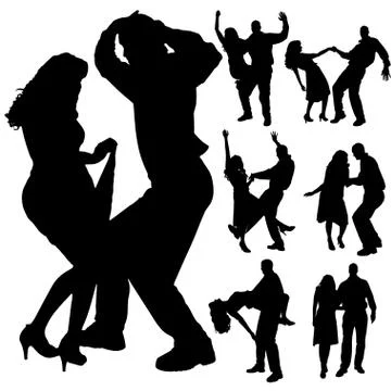 Vector silhouette of people. Stock Illustration
