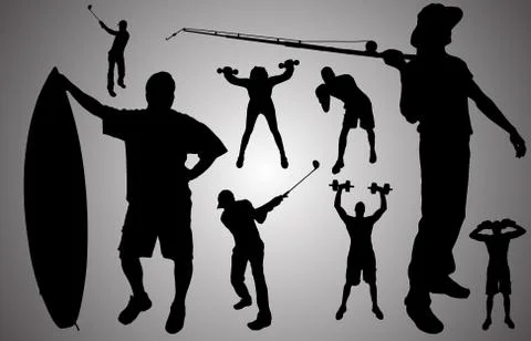 Vector silhouette of people. Stock Illustration