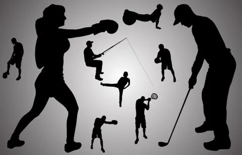 Vector silhouette of people. Stock Illustration