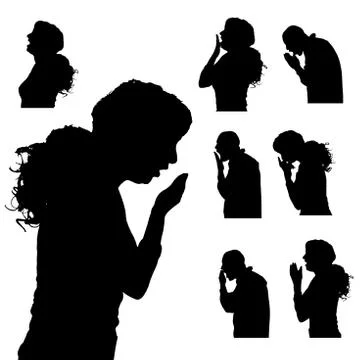 Vector silhouette of people. Stock Illustration