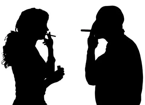 Vector silhouette of people. Illustrazione stock