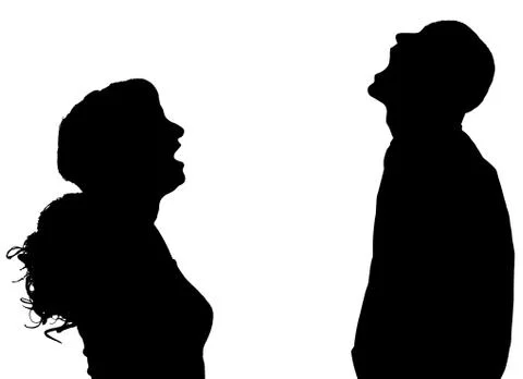 Vector silhouette of people. Stock Illustration