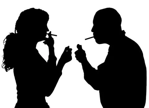 Vector silhouette of people. Stock Illustration