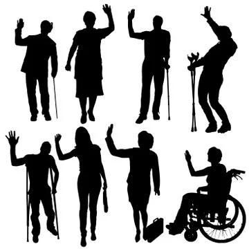 Vector silhouette of people. Stock Illustration