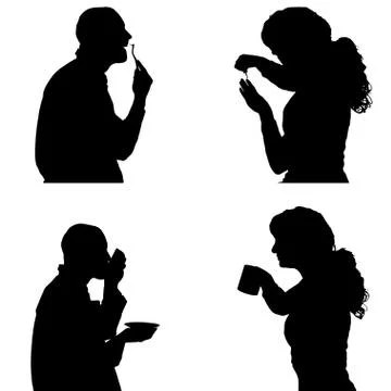 Vector silhouette of people. Stock Illustration