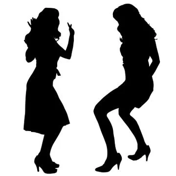 Vector silhouette of people. Stock Illustration