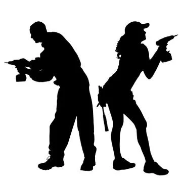 Vector silhouette of a people. Stock Illustration
