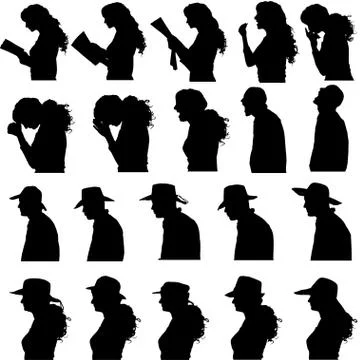 Vector silhouette of people. Stock Illustration