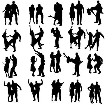 Vector silhouette of people. Stock Illustration