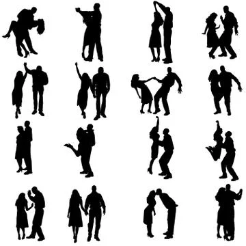 Vector silhouette of people. Illustrazione stock