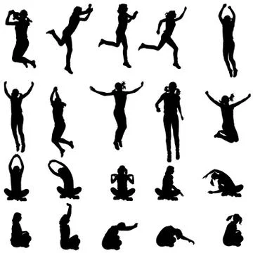 Vector silhouette of a people. Stock Illustration