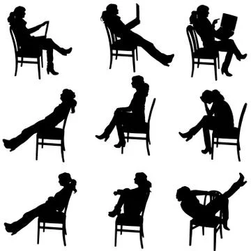 Vector silhouette of people. Stock Illustration