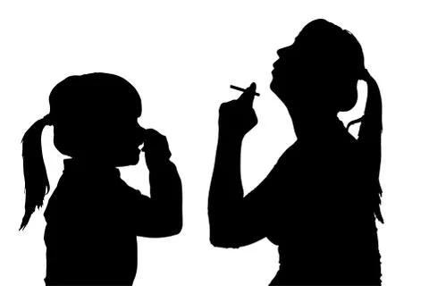 Vector silhouette of people. Stock Illustration