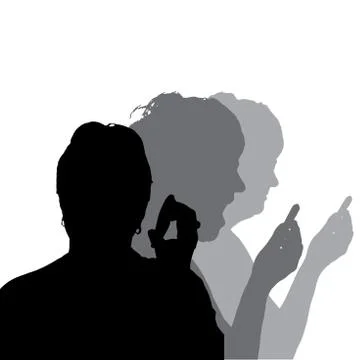 Vector silhouette of people. Illustrazione stock