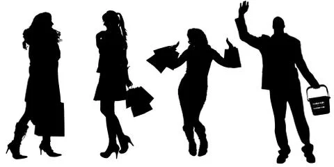 Vector silhouette of a people. Stock Illustration
