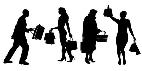 Vector silhouette of a people. Stock Illustration