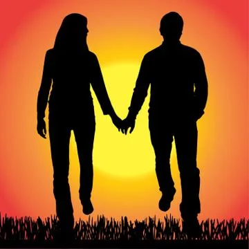 Vector silhouette of people. Stock Illustration