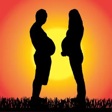 Vector silhouette of people. Stock Illustration