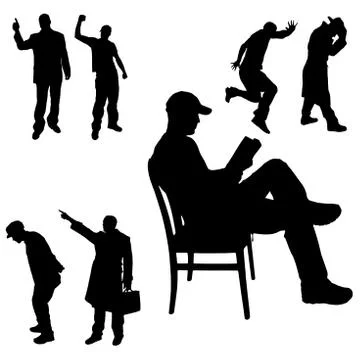 Vector silhouette of people. Stock Illustration