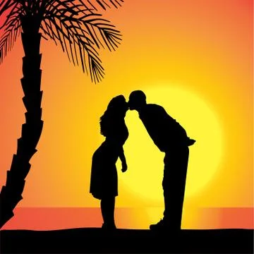 Vector silhouette of people. Stock Illustration