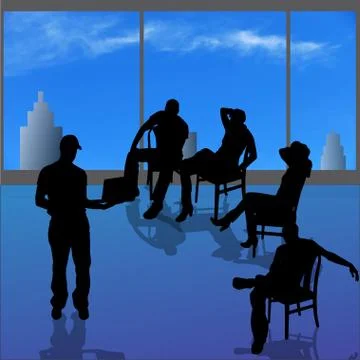 Vector silhouette of people. Stock Illustration