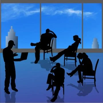 Vector silhouette of people. 스톡 일러스트