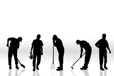 Vector silhouette of people. Illustrazione stock