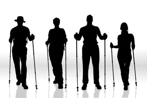 Vector silhouette of people. Illustrazione stock