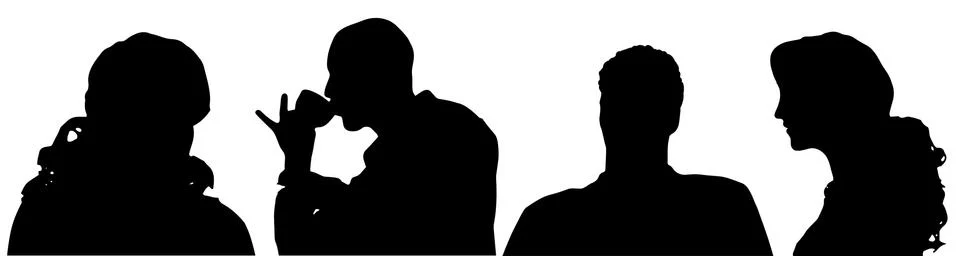 Vector silhouette of a people. Stock Illustration