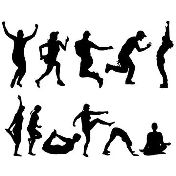 Vector silhouette of a people. Stock Illustration