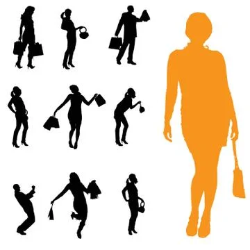 Vector silhouette of a people. Stock Illustration