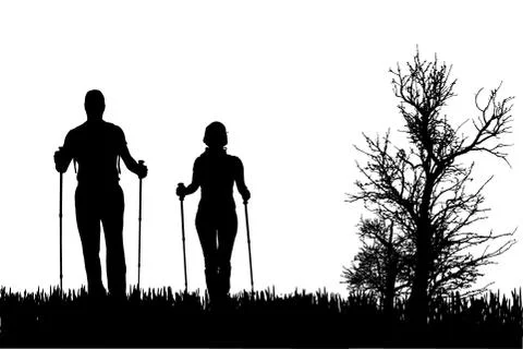 Vector silhouette of people. Stock Illustration