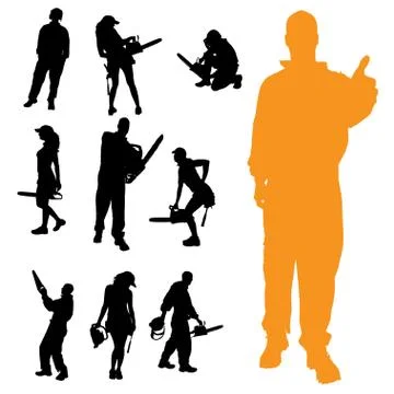 Vector silhouette of people. Stock Illustration