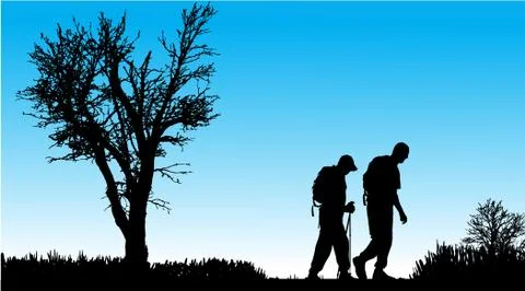 Vector silhouette of people. Stock Illustration