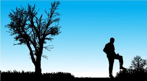 Vector silhouette of people. Stock Illustration