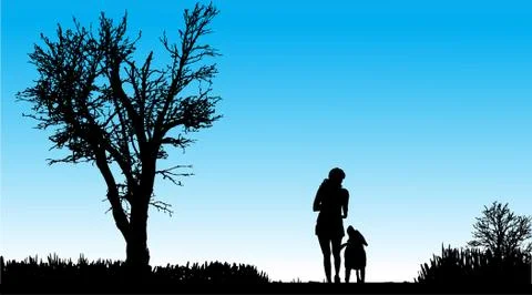 Vector Silhouette of people. Stock Illustration