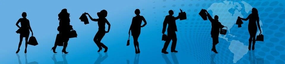 Vector silhouette of people. Stock Illustration