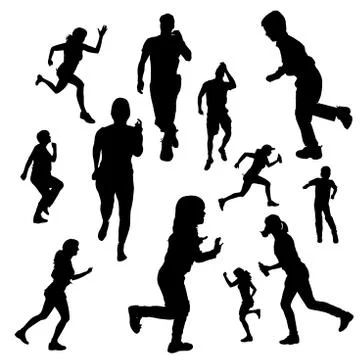 Vector silhouette of people. Stock Illustration