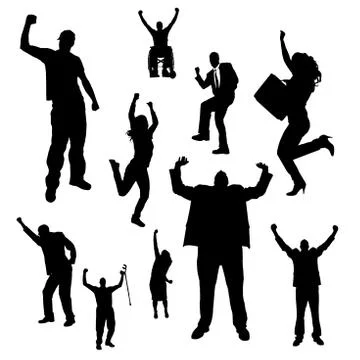 Vector silhouette of people. Stock Illustration