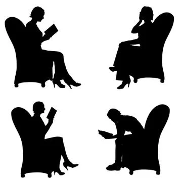 Vector silhouette of people. Stock Illustration