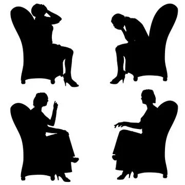 Vector silhouette of people. Illustrazione stock