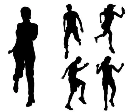 Vector silhouette of people. Stock Illustration