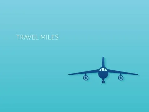 Vector silhouette of a plane on blue background Stock Illustration