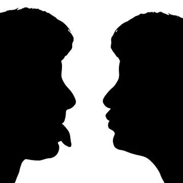 Vector silhouette profile of a woman's face. Stock Illustration