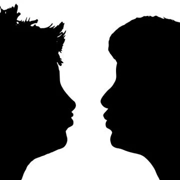 Vector silhouette profile of a woman's face. Stock Illustration