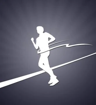 A vector silhouette of a running man Stock Illustration