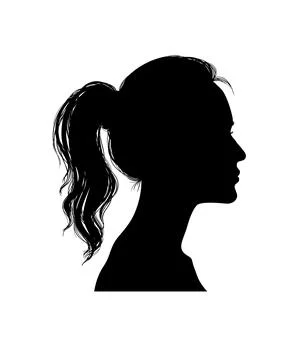 Vector silhouette set of face profile of different people Stock Illustration