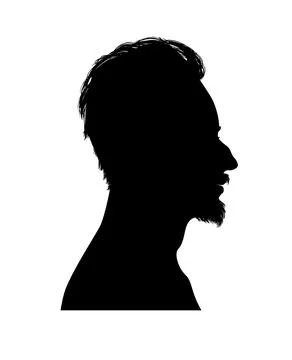 Vector silhouette set of face profile of different people Stock Illustration