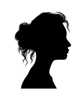 Vector silhouette set of face profile of different people Stock Illustration