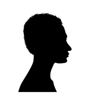 Vector silhouette set of face profile of different people Stock Illustration